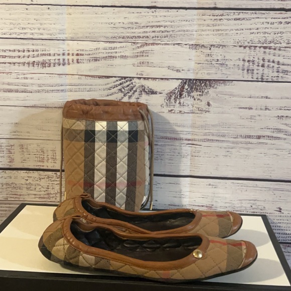 Burberry Shoes - Burberry Nova Check Canvas Ballet Flats